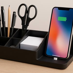 14 Multi Compartment Desk Organizer with Charging Station