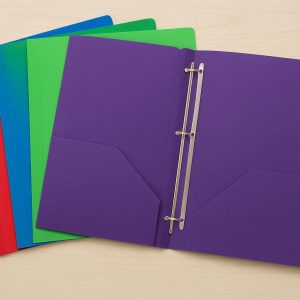 21 Pocket Folders with Prongs for School and Office