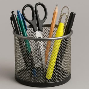 3 Large Capacity Metal Mesh Pen Cup for Office Supplies