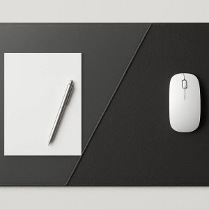 Dual Sided Desk Pad Smooth for Writing and Textured for Mouse