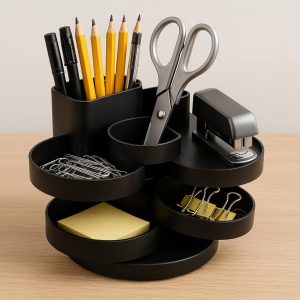 6 Rotating Multi Tier Desktop Organizer with Pen Holder