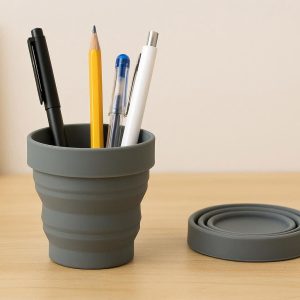 8 Collapsible Silicone Pen Cup for Travel and Storage